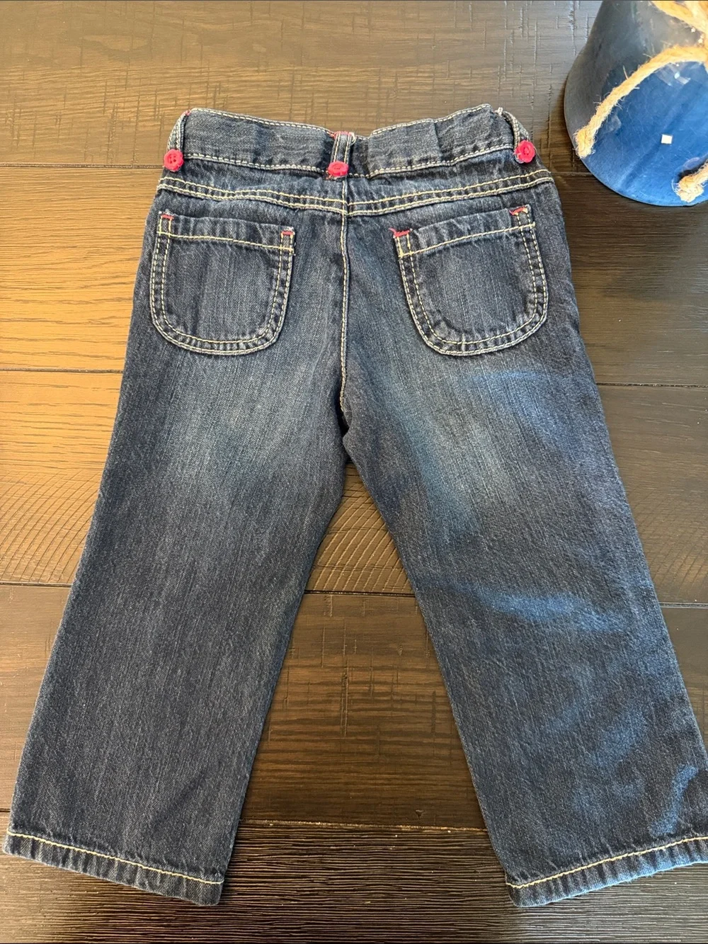 Gymboree Dark Blue Denim Jeans with Pink Accents and Orange Squirrel